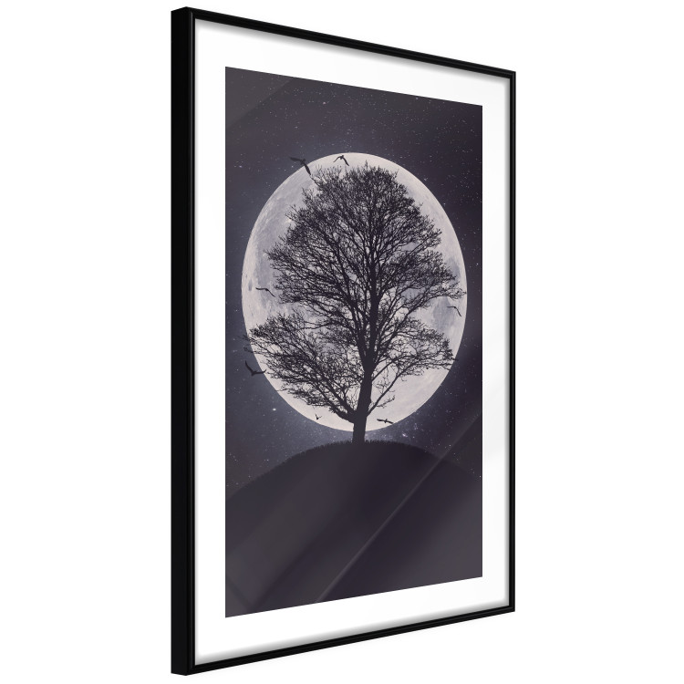 Wall Poster Lonely Tree - nighttime landscape of a tree against the bright moonlight 138066 additionalImage 4