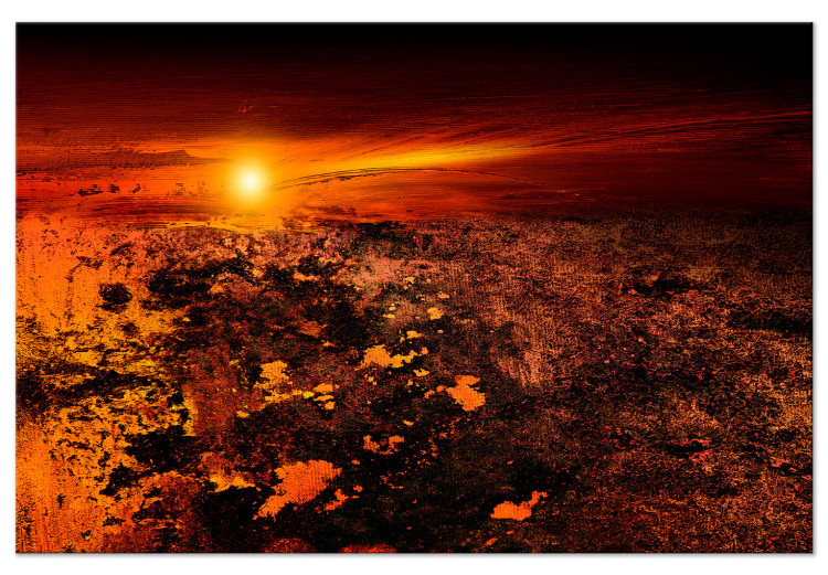Canvas Landscape (1-piece) - view of the sunset and blood-red sky 143866