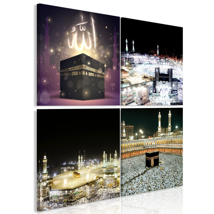 Canvas Journey to the Temple (4-piece) - view of the holy city of Muslims 145366 additionalImage 2