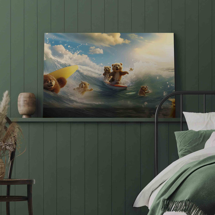 Canvas Print Floating Animals - Summer Vacation Time Spent Surfing the Waves 151566 additionalImage 11