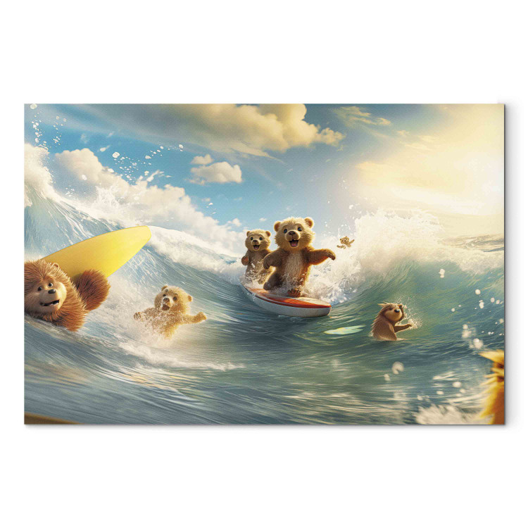 Canvas Print Floating Animals - Summer Vacation Time Spent Surfing the Waves 151566