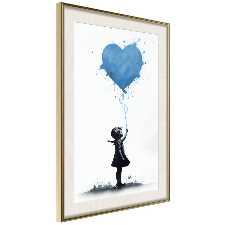 Poster Blue Heart - Banksy-Inspired Balloon Mural 151766 additionalImage 12