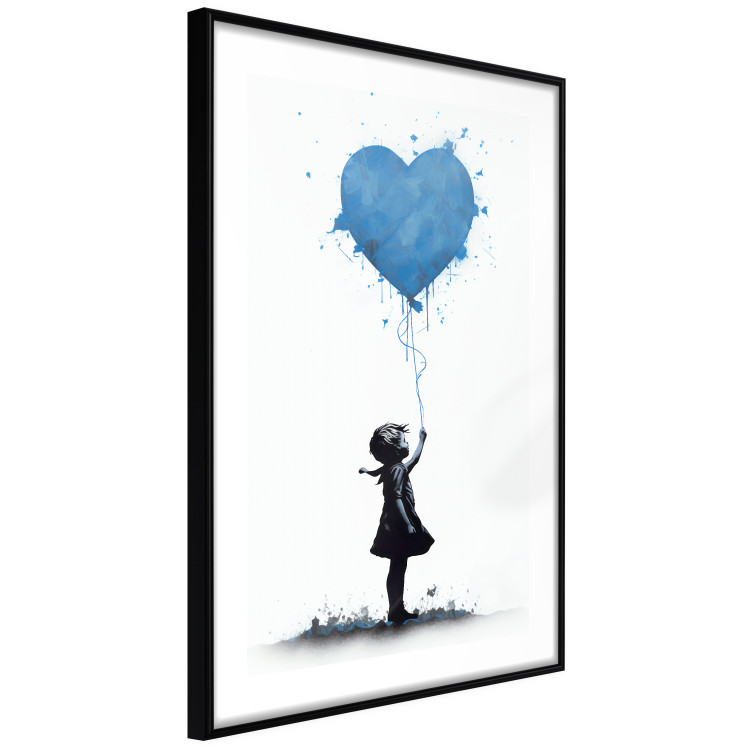 Poster Blue Heart - Banksy-Inspired Balloon Mural 151766 additionalImage 4