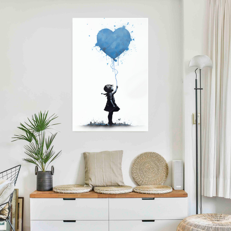Poster Blue Heart - Banksy-Inspired Balloon Mural 151766 additionalImage 15