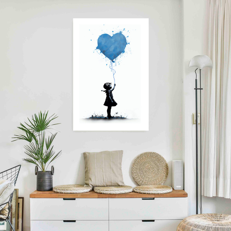 Poster Blue Heart - Banksy-Inspired Balloon Mural 151766 additionalImage 7