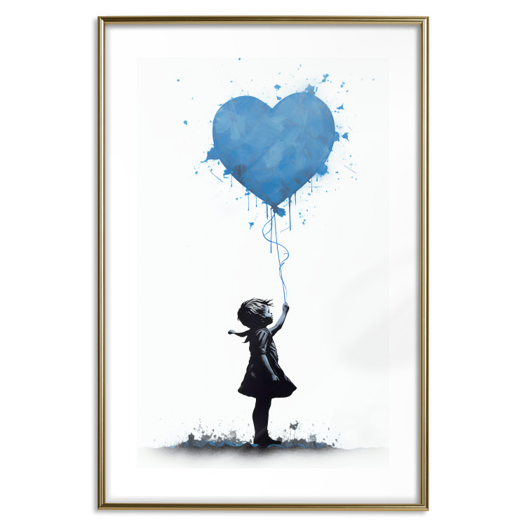 Poster Blue Heart - Banksy-Inspired Balloon Mural 151766 additionalImage 16