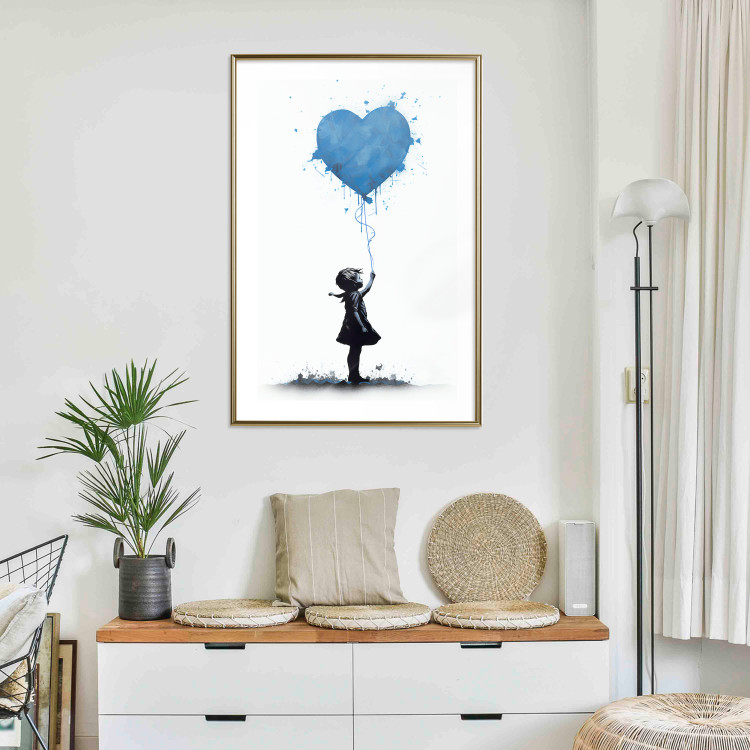 Poster Blue Heart - Banksy-Inspired Balloon Mural 151766 additionalImage 11