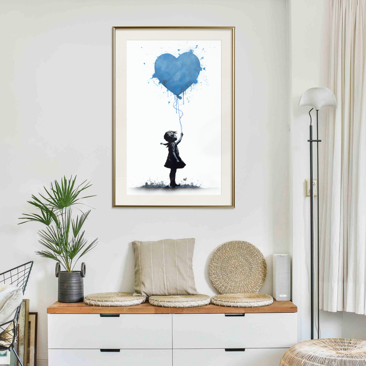 Poster Blue Heart - Banksy-Inspired Balloon Mural 151766 additionalImage 18