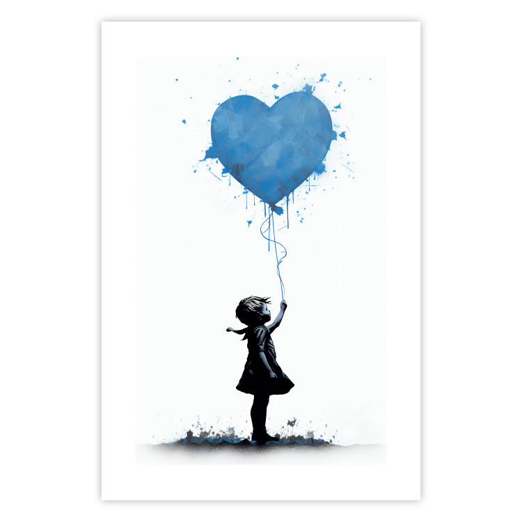 Poster Blue Heart - Banksy-Inspired Balloon Mural 151766 additionalImage 17