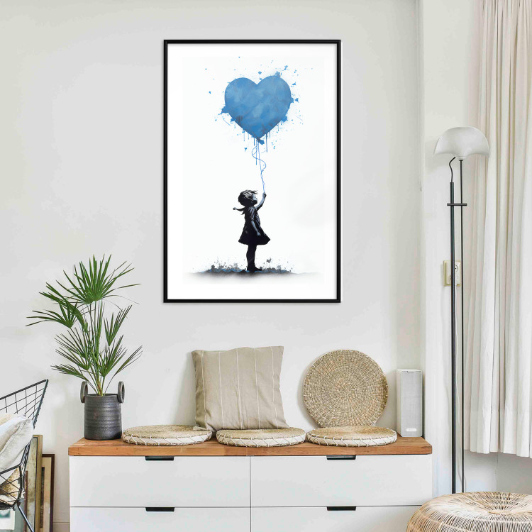 Poster Blue Heart - Banksy-Inspired Balloon Mural 151766 additionalImage 14