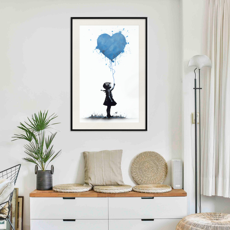 Poster Blue Heart - Banksy-Inspired Balloon Mural 151766 additionalImage 16
