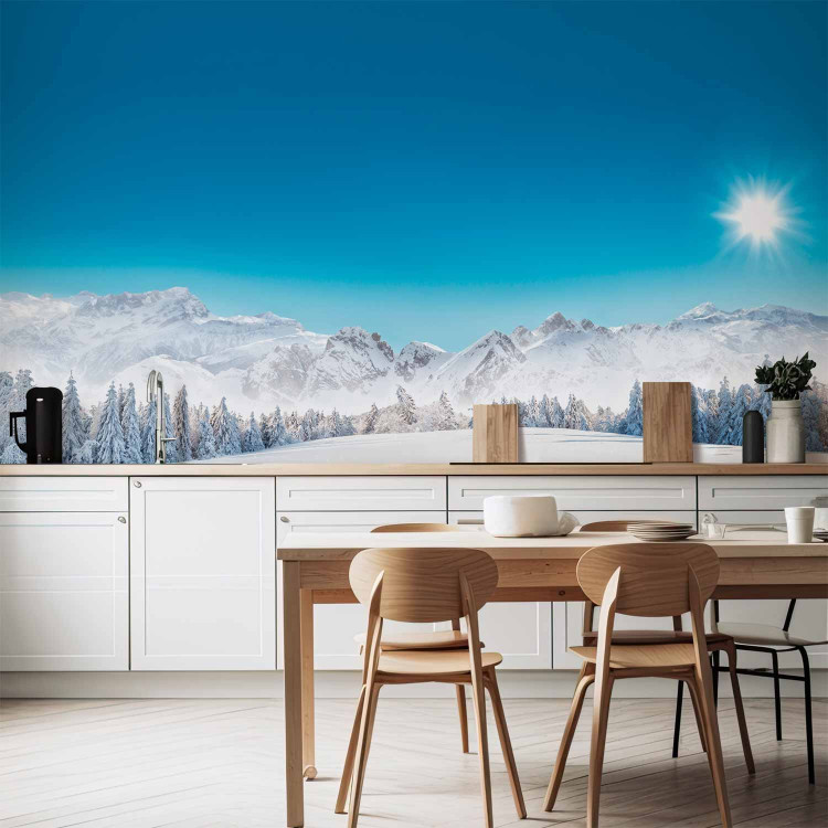 Wall Mural Winter Landscape - Mountain Peaks and Forests Covered With Snow 151866 additionalImage 6