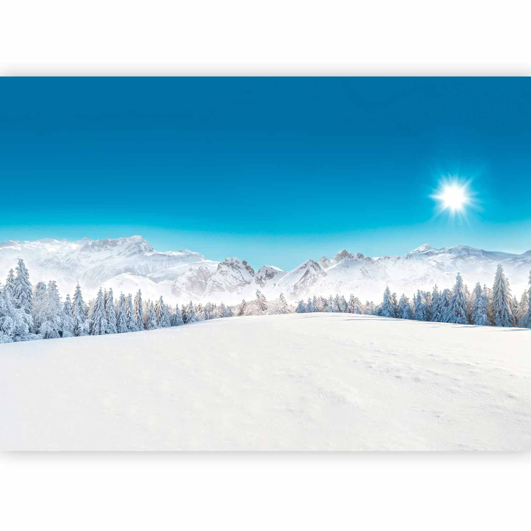 Wall Mural Winter Landscape - Mountain Peaks and Forests Covered With Snow 151866 additionalImage 1