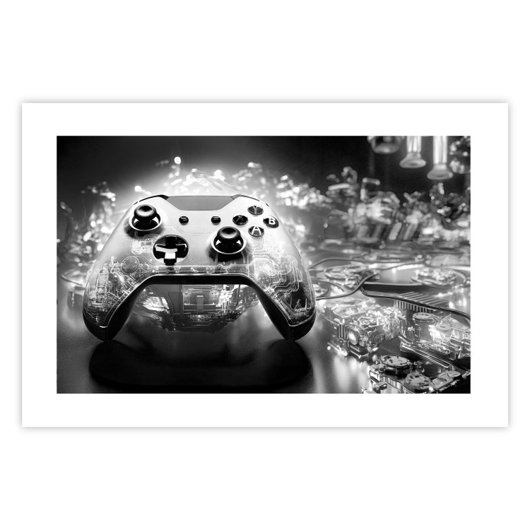 Wall Poster Gaming Technology - Game Pad on a Black and White Background 151966 additionalImage 23