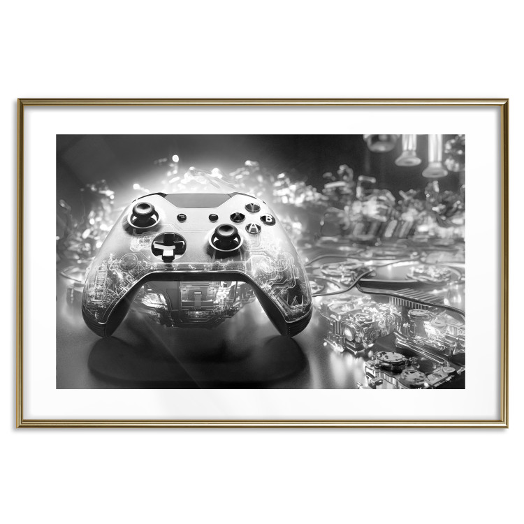 Wall Poster Gaming Technology - Game Pad on a Black and White Background 151966 additionalImage 6