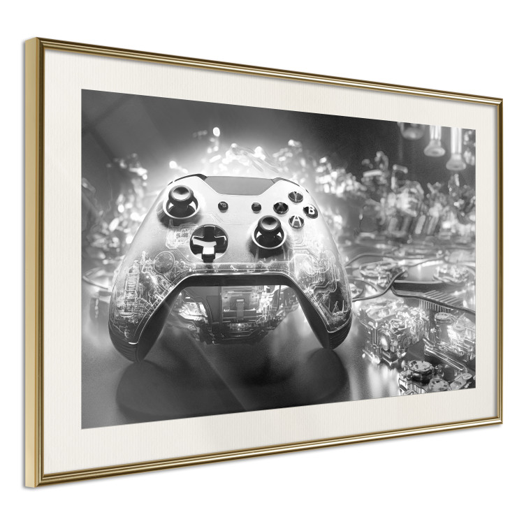 Wall Poster Gaming Technology - Game Pad on a Black and White Background 151966 additionalImage 10