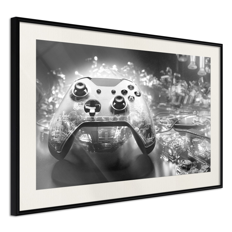 Wall Poster Gaming Technology - Game Pad on a Black and White Background 151966 additionalImage 22