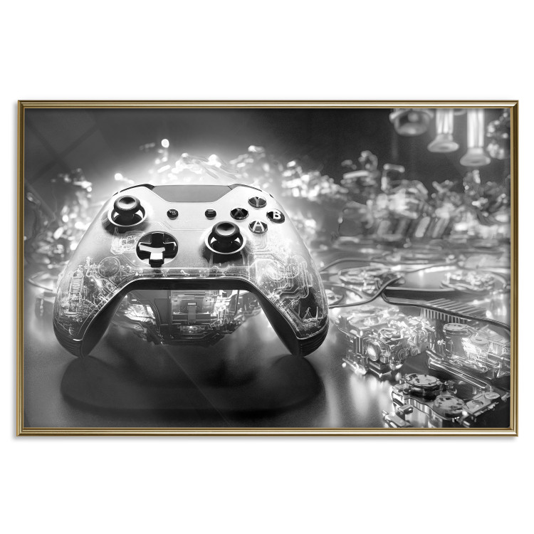 Wall Poster Gaming Technology - Game Pad on a Black and White Background 151966 additionalImage 7