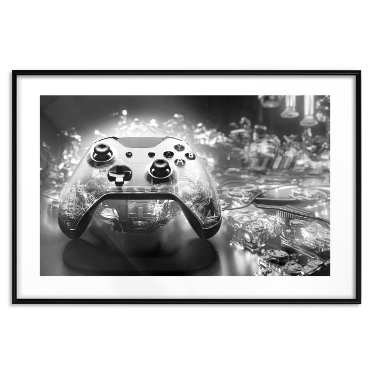 Wall Poster Gaming Technology - Game Pad on a Black and White Background 151966 additionalImage 3