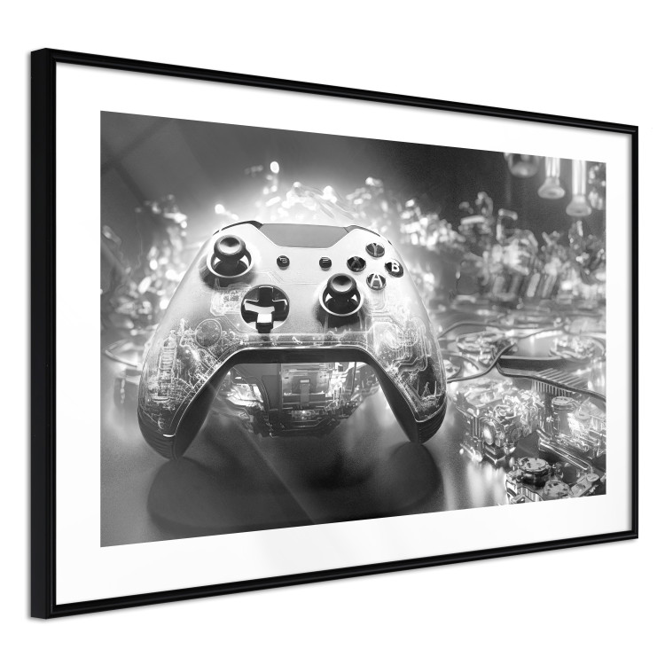 Wall Poster Gaming Technology - Game Pad on a Black and White Background 151966 additionalImage 18