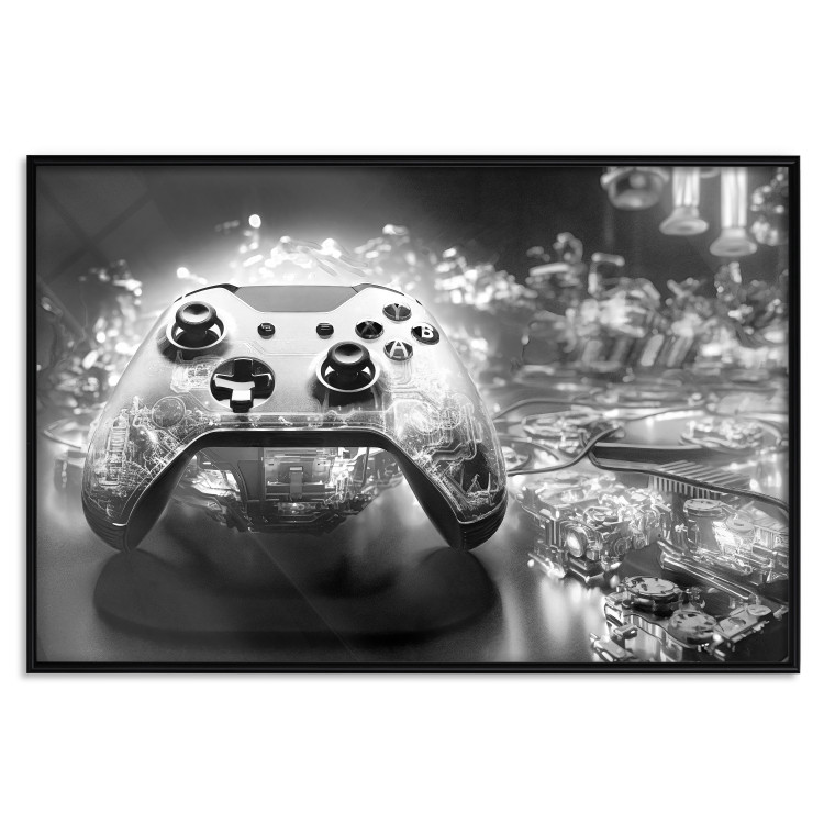 Wall Poster Gaming Technology - Game Pad on a Black and White Background 151966 additionalImage 5