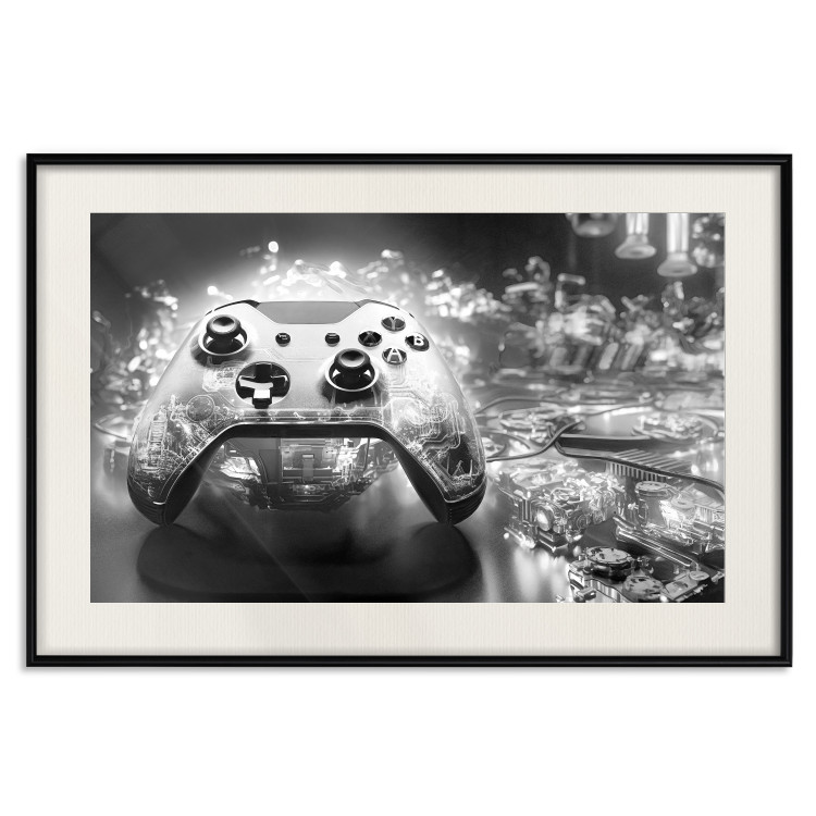 Wall Poster Gaming Technology - Game Pad on a Black and White Background 151966 additionalImage 4