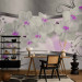 Wall Mural Abstraction with Flowers - White orchids on a silver background with patterns 61366 additionalThumb 4