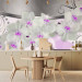 Wall Mural Abstraction with Flowers - White orchids on a silver background with patterns 61366 additionalThumb 6
