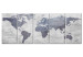 Canvas Print Concrete World Map (5 Parts) Narrow 106976