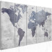 Canvas Print Concrete World Map (5 Parts) Narrow 106976 additionalThumb 2