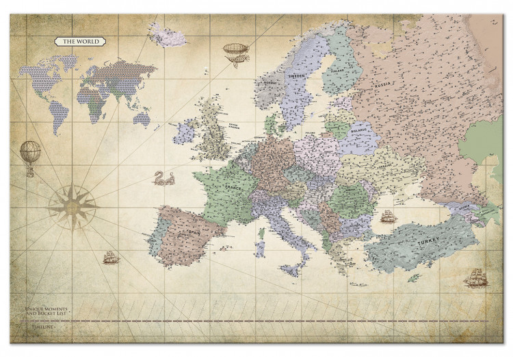 Decorative Pinboard Map of Europe (1 Part) Wide [Cork Map] 114076 additionalImage 2