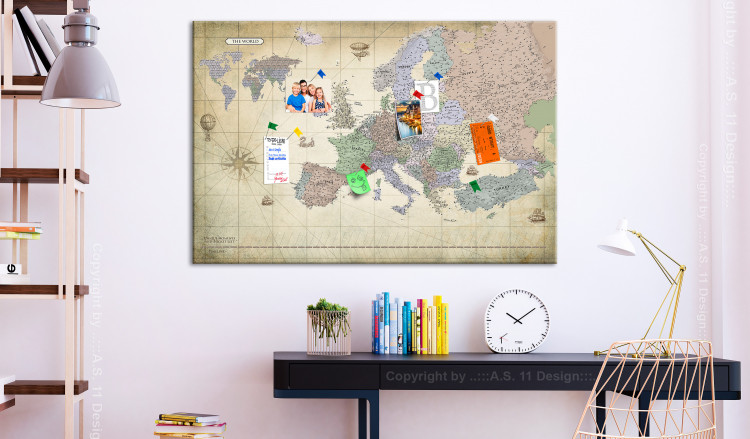 Decorative Pinboard Map of Europe (1 Part) Wide [Cork Map] 114076 additionalImage 3