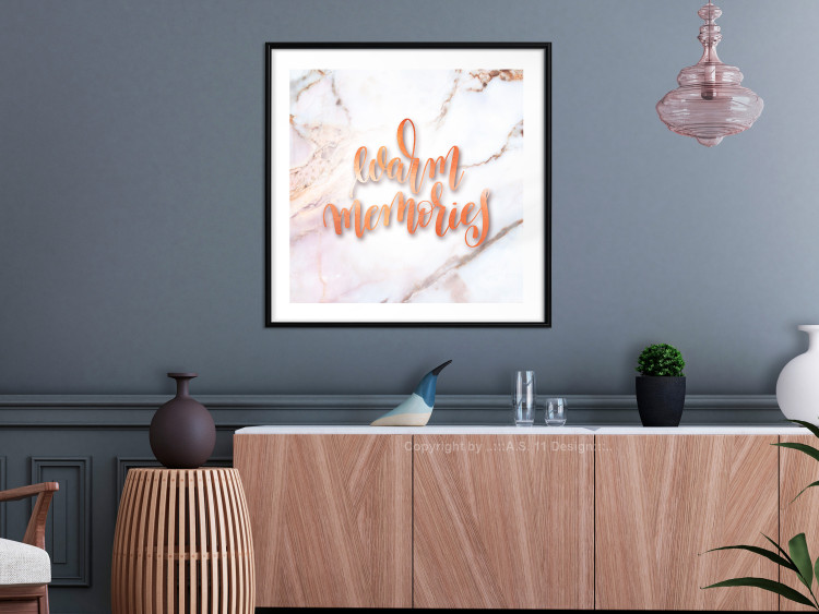 Poster Warm memories (Square) - Orange text on a marble background 114376 additionalImage 5