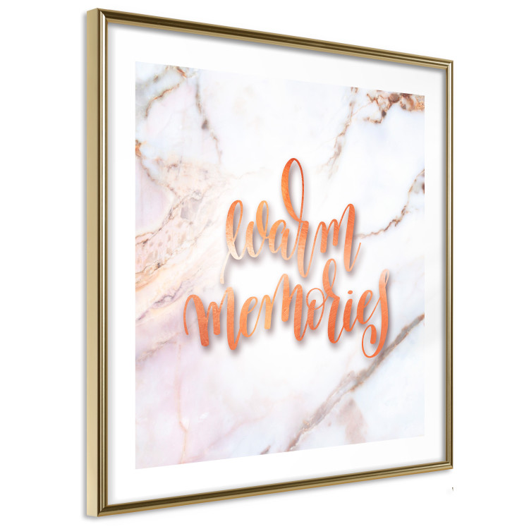 Poster Warm memories (Square) - Orange text on a marble background 114376 additionalImage 10
