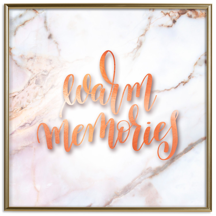 Poster Warm memories (Square) - Orange text on a marble background 114376 additionalImage 19
