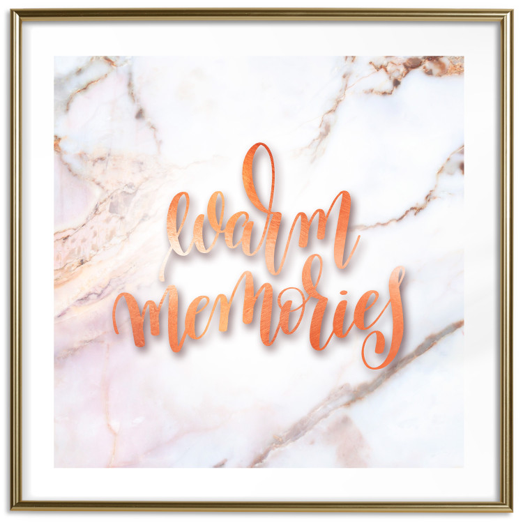 Poster Warm memories (Square) - Orange text on a marble background 114376 additionalImage 12