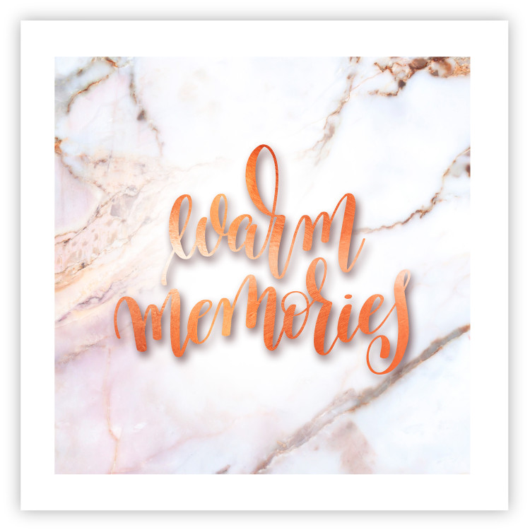 Poster Warm memories (Square) - Orange text on a marble background 114376 additionalImage 18