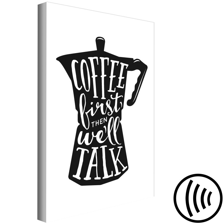 Canvas Print Coffee First (1-part) - Graphic Design with English Texts 114776 additionalImage 6
