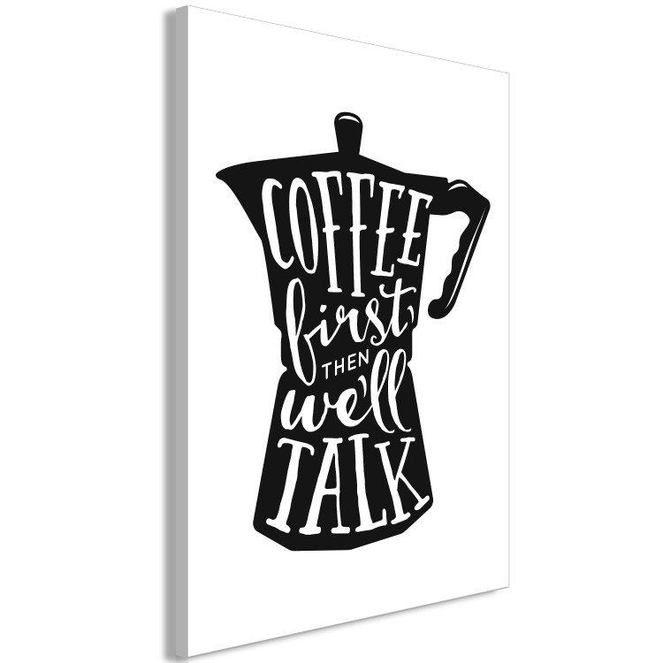 Canvas Print Coffee First (1-part) - Graphic Design with English Texts 114776 additionalImage 2