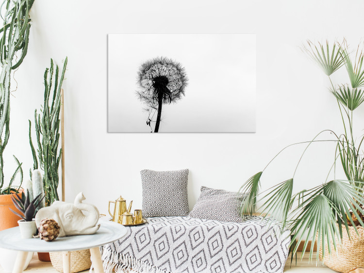 Canvas Print Nature's Lightness (1-part) - Dandelion Flower in Black and White 114976 additionalImage 3