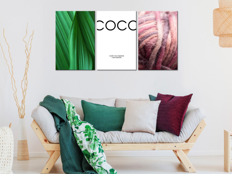Canvas Print I am Fashion - a plant and yarn and a graphic with the words Coco 117076 additionalImage 3