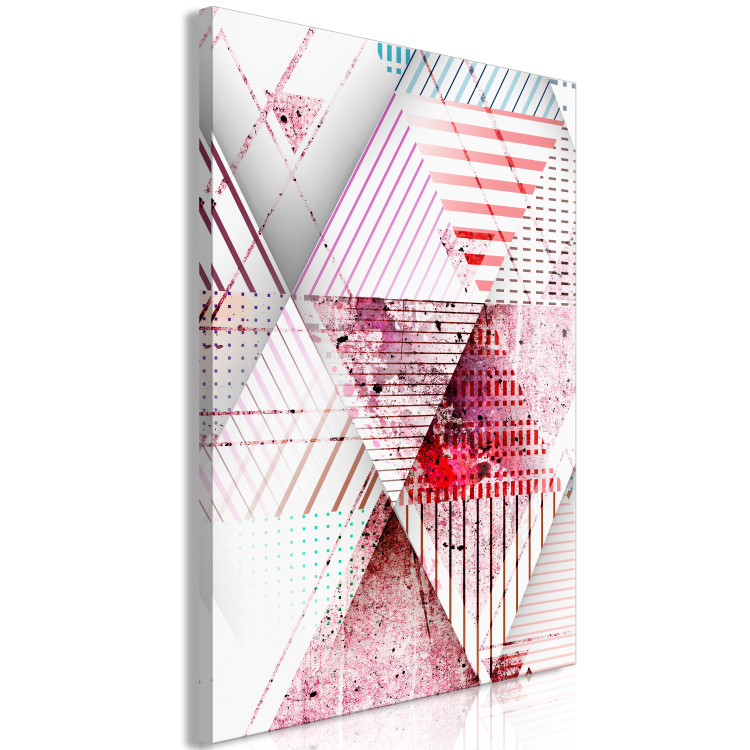 Canvas Abstract triangles - geometry in shades of pink and red 117176 additionalImage 2