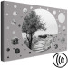 Canvas Round view of the world - a road with trees in shades of gray 117476 additionalThumb 6