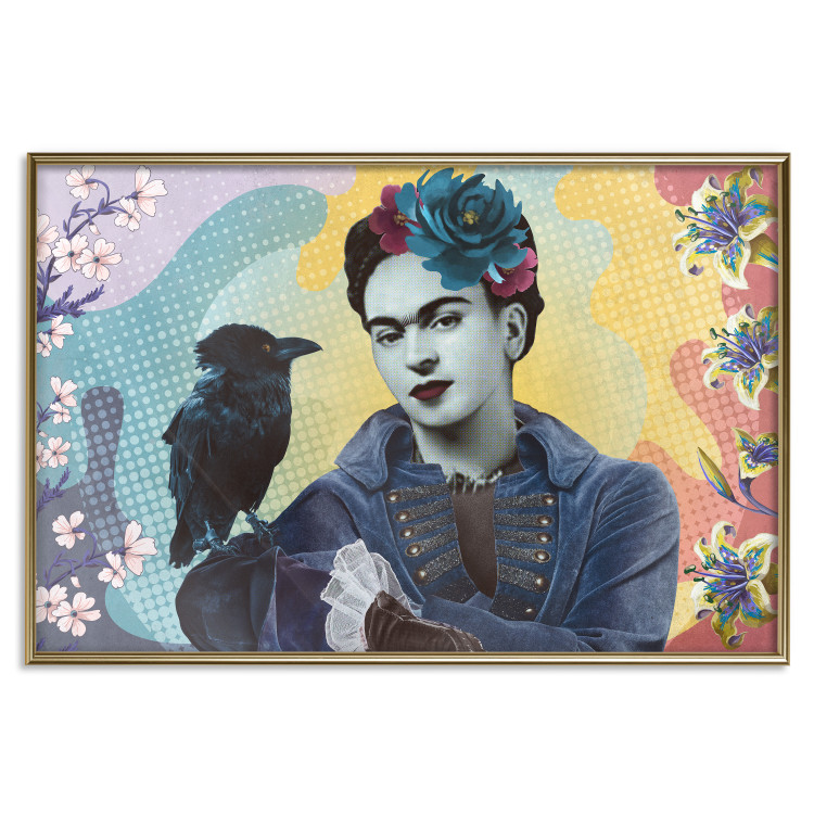 Wall Poster Totemic Frida - colorful composition with a woman and a black bird 121976 additionalImage 20