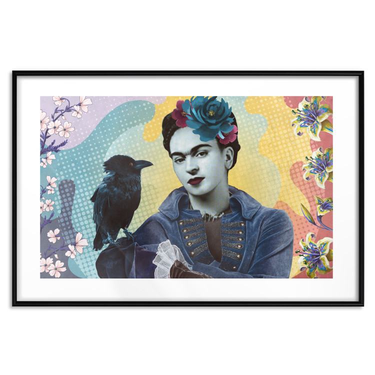 Wall Poster Totemic Frida - colorful composition with a woman and a black bird 121976 additionalImage 15