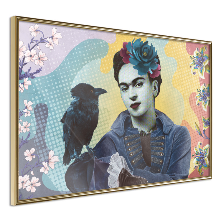 Wall Poster Totemic Frida - colorful composition with a woman and a black bird 121976 additionalImage 14