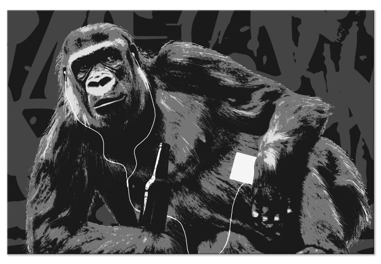 Canvas Art Print Favorite Podcast - Monkey illustration in pop art and graffiti style 122376
