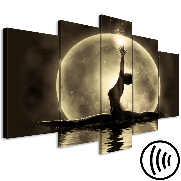 Canvas Art Print Lunar power - a ballerina against the background of water and the moon 122776 additionalImage 6