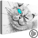 Canvas Grey cat with a blue eye - an animal motif in grey colours 123376 additionalThumb 6