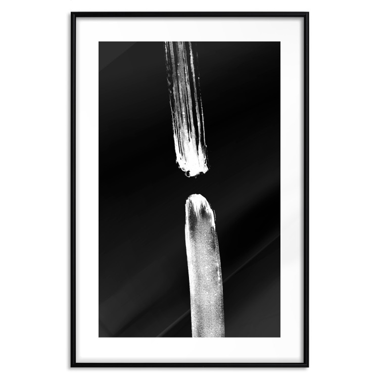 Poster Night Traces - abstract white line on contrasting black background 123676 additionalImage 15